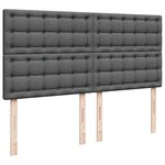 vidaXL Sommier à lattes de lit avec matelas Gris foncé 180x200cm Tissu