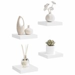 vidaXL Étagères murales flottantes 4 Pièces blanc 23x23 5x3 8 cm MDF