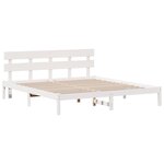 vidaXL Cadre de lit en bois de pin blanc Blanc Bois de pin massif