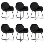 vidaXL Chaises à manger lot de 6 noir velours