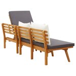 vidaXL Lit de repos de jardin 200x65 cm Bois d'acacia solide