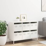 vidaXL Buffet blanc 101 5x39x73 5 cm acier laminé à froid
