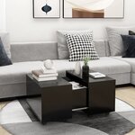 vidaXL Table basse noir 60x60x38 cm bois d'ingénierie