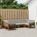 vidaXL Ensemble de canapés d'extérieur 6 Pièces Naturel et gris clair