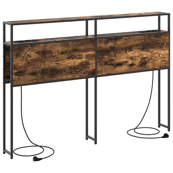 vidaXL Tête de lit de rangement Chêne fumé 135 cm Bois d'ingénierie