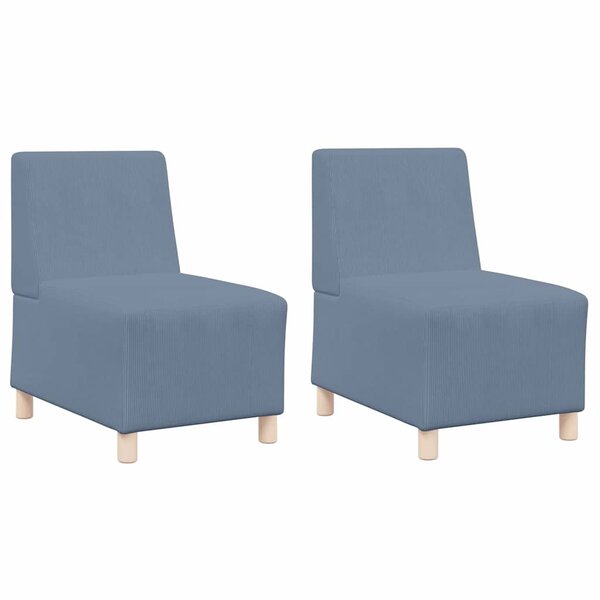 vidaXL Unité de Sofa Modulaire Sans Accoudoirs 2 Pièces Bleu