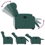 vidaXL Fauteuil inclinable électrique vert foncé tissu