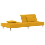 Vidaxl canapé-lit à 2 places avec deux oreillers jaune tissu