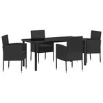 vidaXL Ensemble de salle à manger pour jardin 5 Pièces Noir Poly rotin