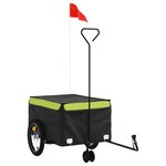 vidaXL Remorque de vélo noir et vert 45 kg fer
