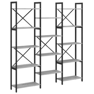 vidaXL Étagère Sonoma gris 156 x 25 x 167 cm Bois d'ingénierie