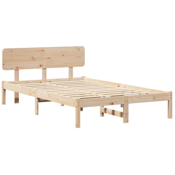vidaXL Cadre de lit avec tête de lit 140x190 cm en bois de pin massif