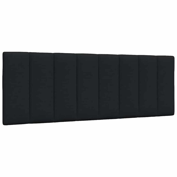 vidaXL Coussin de tête de lit noir 120 cm tissu