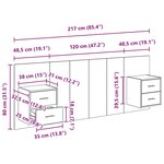 vidaXL Tête de lit avec armoire avec tiroir 3 Pièces Chêne artisanal