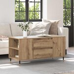vidaXL Table basse with Drawer chêne artisanal 102 x 44 5 x 50 cm