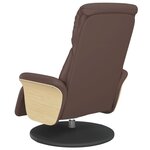 vidaXL Fauteuil inclinable avec repose-pieds marron similicuir