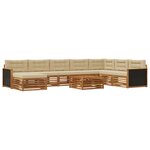 vidaXL Ensemble de canapés d'extérieur 9 Pièces Naturel et Beige