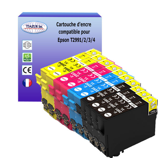 10 cartouches d'encre compatibles pour Epson XP435, XP442, XP445, XP452, XP455 remplace Epson T29XL  (29XL) - T3AZUR