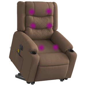 vidaXL Fauteuil inclinable de massage électrique Marron Tissu