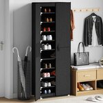 vidaXL Armoire à chaussures Noir 60x30x166 cm Tissu