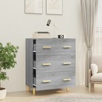 vidaXL Buffet Sonoma gris 70x34x90 cm Bois d'ingénierie