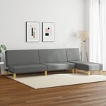 vidaXL Ensemble de canapés 2 Pièces gris foncé tissu