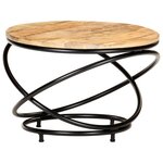 vidaXL Table basse Noir 60x60x40 cm Bois massif de manguier brut