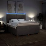 vidaXL Sommier à lattes de lit avec matelas Taupe 200x200 cm Tissu