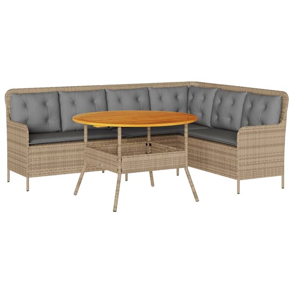 vidaXL Salon de jardin avec coussins 2 Pièces beige résine tressée