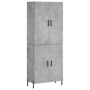vidaXL Buffet haut Gris béton 69 5x34x180 cm Bois d'ingénierie