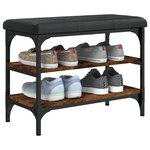 vidaXL Banc à chaussures chêne fumé 62x32x47 cm bois d'ingénierie