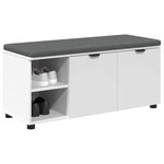 vidaXL Banc d'entrée avec coussin Uni Blanc 100 x 38 x 46 cm