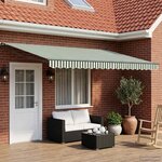 vidaXL Auvent rétractable électrique Vert  Blanc  Anthracite 5 x 3 m