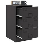 vidaXL Table de chevet noir 34 5x39x62 cm acier
