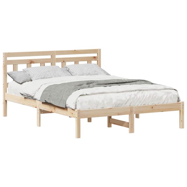 vidaXL Cadre de lit Marron 140 x 190 cm Pin massif