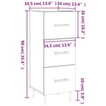 vidaXL Buffet Chêne fumé 34 5x34x90 cm Bois d'ingénierie