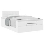 vidaXL Cadre de lit ottoman avec matelas blanc 120x190 cm similicuir