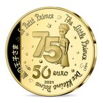 Le petit prince - monnaie 50€ 1/4 oz or - le petit prince et le renard