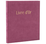 Livre D'or 140 Pages Tranche Or Skandi - Vieux Rose - Exacompta