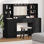 vidaXL Ensemble de Coiffeuse 3 Pièces Chêne noir 78.5 x 41 x 135 cm