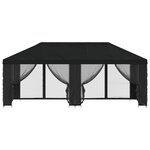 vidaXL Gazebo avec murs latéraux 6 x 3 m Noir Polyester et Acier 190