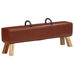 vidaXL Banc cheval d'arçon vintage Cuir véritable de chèvre