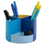 Pot à crayons plastique the quarter 4 compartiments - coloris bleu - exacompta