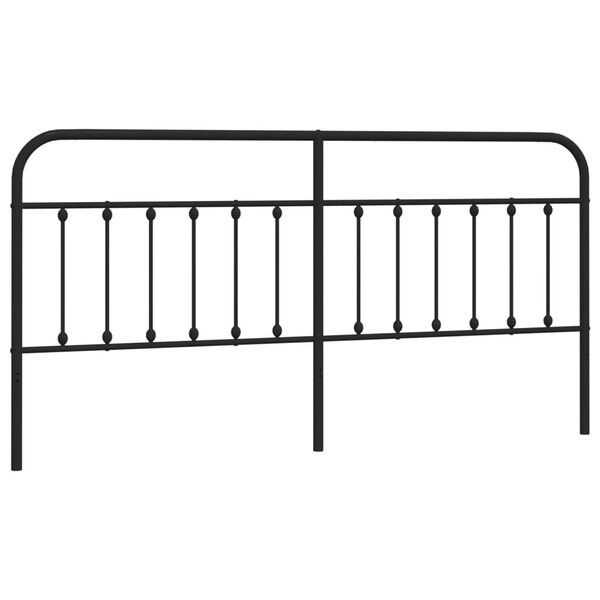 vidaXL Tête de lit de remplacement métal noir 200 cm