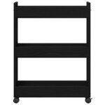 vidaXL Armoire avec roue Chêne noir 60 x 22 x 79 cm Bois d'ingénierie