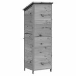 vidaXL Abri de jardin Gris 59 5 x 56 x 176 5 cm Bois de Sapin Massif
