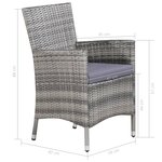 vidaXL Mobilier à dîner de jardin 11pc et coussins Résine tressée Gris