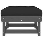 vidaXL Repose-pieds de jardin coussins lot de 2 gris bois pin massif