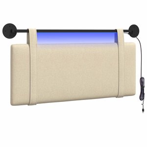vidaXL Tête de lit suspendue Crème Tissu
