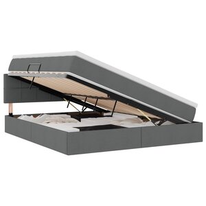 vidaXL Lit avec rangement et matelas Gris foncé 180 x 200 cm Velours